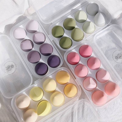 8pcs Pp Plastic Box Multi-function Hydrophilic Funny Egg Shape Makeup Sponge Foundation Beauty Makeup Egg